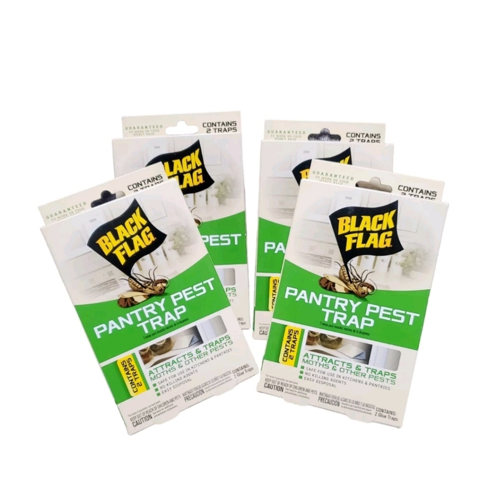 4 Pack Black Flag Pantry Pest Contains 2 Glue Traps Each Box Total Of 8 NIB